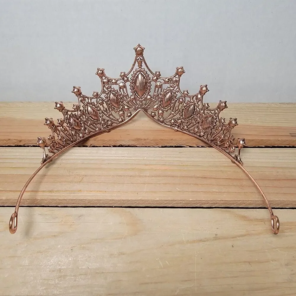 Rose Gold Color Tiara w/ Dark Jewels